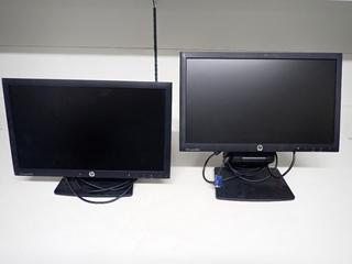 (2) HP 19 In. Computer Monitors c/w Cables & Adjustable Stand.