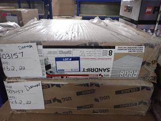 USG Ceilings Sandrift Accoustic Panels, 2 Ft. x 2 Ft. x 3/4 In. 64 Square Ft./8pcs Per Case, Damaged.
