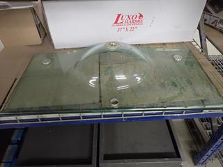 Modern Transparent Glass Basin/Countertop, Approximately 39-1/4 In. x 21-3/4 In.