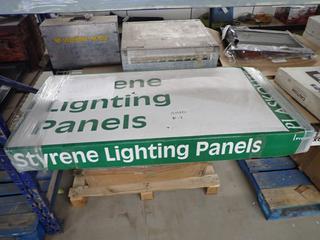Box of Styrene Lighting Panels, 48 In. x 24 In., Damaged.
