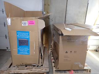 (2) 48 In. Vanities c/w Cultured Marble Top, Damaged.