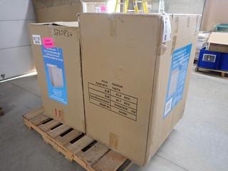 (2) 30 In. Vanities c/w Cultured Marble Top, Damaged.