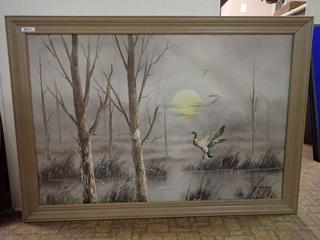Acrylic Duck Painting. 40 In. x 28 1/2 In.