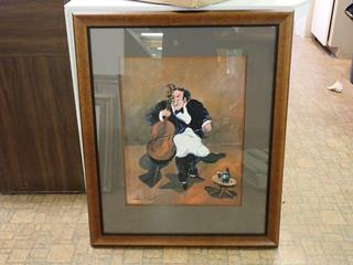 Man Playing Cello Print. 29 1/2 In. x 23 1/2 In.