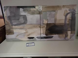 (2) Abstract Paintings. 32 1/4 In. x 16 1/2 In.