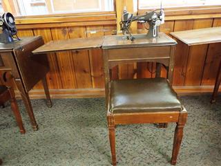 Antique Seamstress  Sewing Machine w/ Stool. 