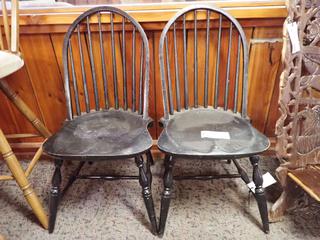 (2) Black Dining Chairs. 37 In. Height.