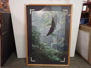 Eagle Print. 27 In. x 37 1/2 In. *Note: Frame Is Broken*