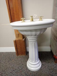 Porcelain Sink. 33 In. Height.