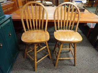 (2) Rotating Dining Chairs. 41 1/2 In. Height.