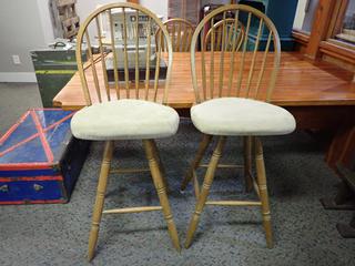 (2) Rotating Padded Dining Chairs. 49 1/3 In. Height.