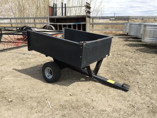 Tipping Tow Behind Yard Trailer 40 In. x 32 In. X 12 In. *Tailgate Missing*