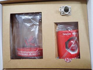 (4) Federal Signal Push Button Stn, Emer, W/S.C., Model # PSEMSC-R. Colour Red, Series A.