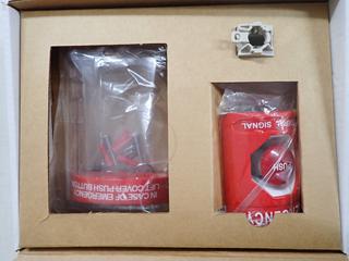 (4) Federal Signal Push Button Stn, Emer, W/S.C., Model # PSEMSC-R. Colour Red, Series A.