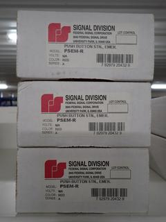 (3) Federal Signal Push Button Stn. Emer, Model # PSEM-R.