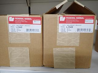 (3) Federal Signal Wall Mount Bracket Rot, Model # LHWB, Colour Black, Series A.