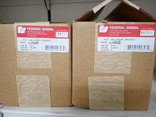 (3) Federal Signal Wall Mount Bracket Rot, Model # LHWB, Colour Black, Series A.