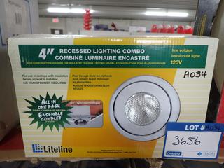 Liteline 4 In. Recessed Lighting Combo, 120V, Trim & Lamp.