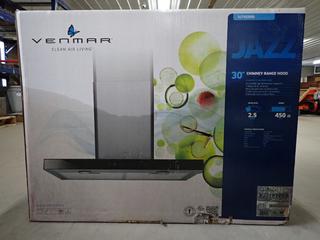 Venmar Jazz 30 In. Chimney Stainless Steel/Glass Range Hood, VJ71030SS.