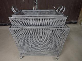 (4) Assorted Rolling  Wire Baskets.
