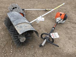 Stihl KM 110R Trimmer Motor c/w Brush Attachment and Drum. *Requires Repair*