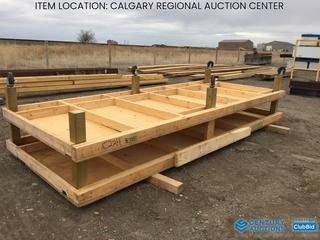 Wooden Work Table c/w Castors 5 Ft. W x 12 Ft. L x 33 1/2 In. H.