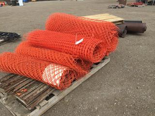 Quantity of Orange Snow Fence c/w Steel Posts.