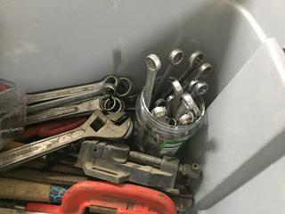 Quantity of Assorted Tools in Tote.