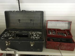 Quantity of Assorted Socket Ratchets, Allen Wrenches and Tool Boxes.