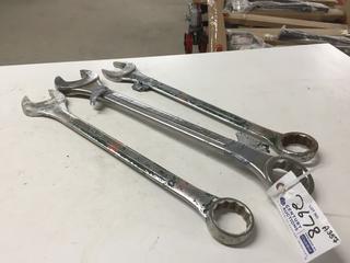 (2) 2 In. Wrenches and (1) 2 1/4 In. Wrench.