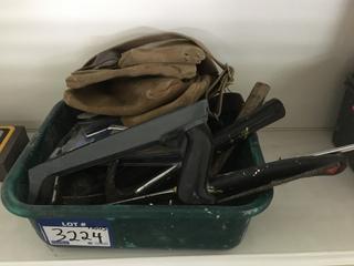 Quantity of Assorted Tools, Hitch Lock and Leather Tool Belt.