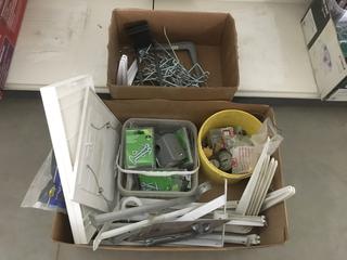 Quantity of Assorted Shelving Brackets, Gate Hooks & Eyes and Vent Covers.