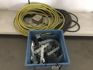 Quantity of Joist Hangers, 300 Psi Air Hose and Heavy Duty Extension Cord.*Length Unknown*