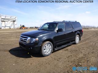 Fort Saskatchewan Location - 2014 Ford Expedition Max Limited 4X4 SUV c/w Triton 5.4L 3V, A/T, A/C, Power Sunroof, 275/55R20 Tires at 60%, Showing 148,220 Kms, VIN 1FMJK2A58EEF29352 *Note: Engine Light On, Minor Damage*