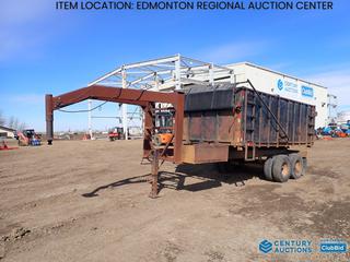 Fort Saskatchewan Location - 19 Ft. T/A Custom Built 5th Wheel Dump Trailer c/w Spring Susp, Manual Roll Tarp, 14 Ft. x 8 Ft. Dump Box, LT235/85R16 Tires *Note: No VIN*
