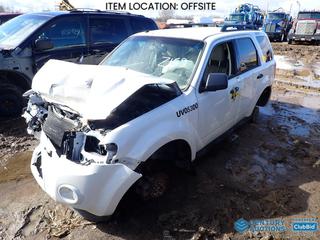 Selling Off-Site - 2012 Ford Escape XLT SUV c/w 2.5L, A/T, VIN 1FMCU9D73CKB95982 *Note: Salvage Title, No Tires, Bill of Sale Only* **Located Offsite at 21220-107 Avenue NW, Edmonton, For More Information Contact Richard at 780-222-8309**