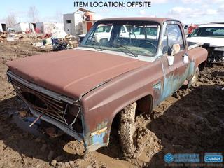 Selling Off-Site - 1987 Chevrolet Custom Deluxe Regular Cab Pickup c/w 4.3L, A/T, P235/75R15 Tires, Showing 275,481 Kms, VIN 1GCDR14Z0HJ156390 *Note: Parts Only, Bill of Sale Only* **Located Offsite at 21220-107 Avenue NW, Edmonton, For More Information Contact Richard at 780-222-8309**