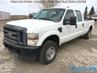 High River Location -  2010 Ford F250 XL Super Duty Crew Cab 4x4 Pickup c/w 5.4L V8 Gas, A/T, A/C Wooden Box Liner, Tow Hitch Receiver, Trailer Brake Module, Back Up Alarm, 245/75R17 Tires, Showing 177,760 Kms, VIN 1FTSW2B52AEB16526