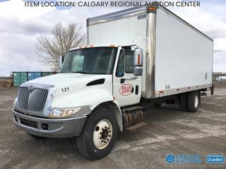 High River Location -  2007 International 4300 S/A Van Body Truck c/w Allison A/T, A/C, Air Ride Susp., PTO, 24 Ft. Van Body, Hyd. Power Tailgate, Roll Up Door, 11R22.5 Tires, Showing 820,308 Kms, VIN 1HTMMAAP37H413214 *Note: Requires Repair, Doesn't Start*