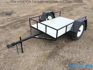 High River Location - Custombuilt 6 Ft. x 4 Ft. S/A Utility Trailer c/w Wooden Deck, Pin Hitch, 205/75/15 Tires. *Note:  No VIN.*