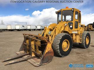 High River Location - 1966 Caterpillar 950 Wheel Loader c/w 96 In. Bucket, Forks, 20.5R25 Tires, Showing 9,593 hours, S/N 58H288