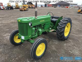 High River Location -  1953 John Deere 40-U Tractor S/N 60280 c/w 2 Cyl Gas, 540 PTO, 6.00-16 Front, 13.6-26 Rear Tires.