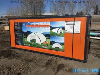 High River Location - Unused TMG-ST3080 Peak Ceiling Storage Shelter, 30 Ft. x 80 Ft. x 15 Ft, Door Dimensions 12 Ft. x 11 Ft.