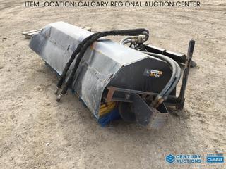 High River Location - John Deere 84 In. Hydraulic Skid Steer Angle Broom. *Note: Dented, Worn Broom*.