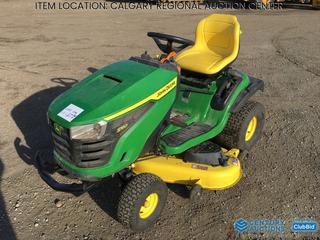 High River Location - John Deere S160 Ride On Mower c/w J.D. 24 HP Gas, 48 In. Mower Deck, 15x6.00-6 Front, 20x10.00-8 Rear Tires, S/N 1GXS160BCMM011192