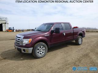 Fort Saskatchewan Location - 2009 Ford F-150 XLT 4X4 Crew Cab Pickup c/w Triton 5.4L 3V, A/T, 33x12.50R18LT Tires at 80%, Rears at 60%, 6 Ft. 8 In. Box, Showing 344,762 Kms, VIN 1FTPW14V89FB38064 *Note: Engine Light On, Minor Scratches*