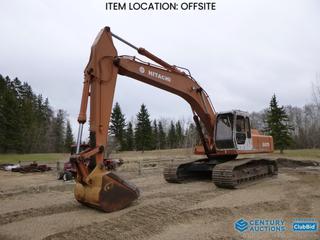 Selling Off-Site - 1990 Hitachi EX270 Excavator c/w Diesel, Cab, A/C, Heater, Joystick, 57 In. Clean Up Bucket, 31 In. Shoes, 12 Ft. 4 In. Arm, Showing 16,338 Hours, SN 158-5903 **Located Offsite Near Sherwood Park, AB, For More Information Contact Connor at 780-218-4493** 