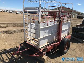 Selling Off-Site - 1986 Paul Livestock Portable Weight Platform Scale. Note: Selling Off-Site Located at Morrin, AB For Further Information Call Keith 403-512-2504.