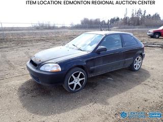 Fort Saskatchewan Location - 1996 Honda Civic c/w Manual, A/C, 215/45ZR17 Tires, Showing 346,801 Kms, VIN 2HGEJ632XTH001712 *Note: *Note: Rebuilt Title, Damage*