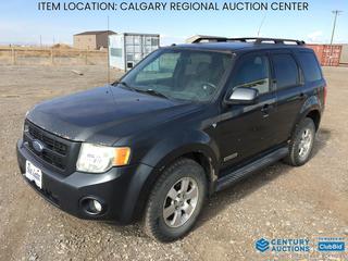 High River Location - 2008 Ford Escape Limited 4x4 SUV c/w 3.0L V6 Gas, A/T, A/C, Heated Seats,Sunroof, Tow Hitch Receiver, 1 7/8" Ball, 235/70/16 Tires, Showing 302,807 Kms, VIN 1FMCU94148KA11796